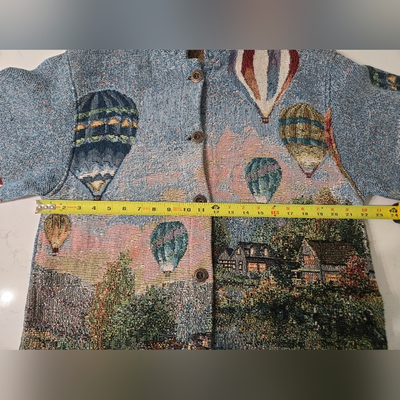 Vintage Sugar Street Weavers Hot Air Balloon Woven Tapestry Jacket size OSFM - Picture 6 of 10